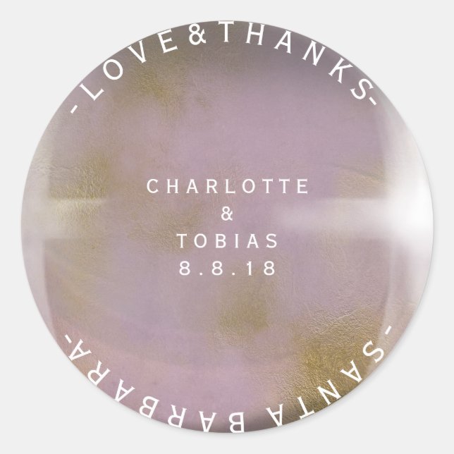 Adesivo Obrigados de Casamento Personalizados Vidro de Lav (Frente)