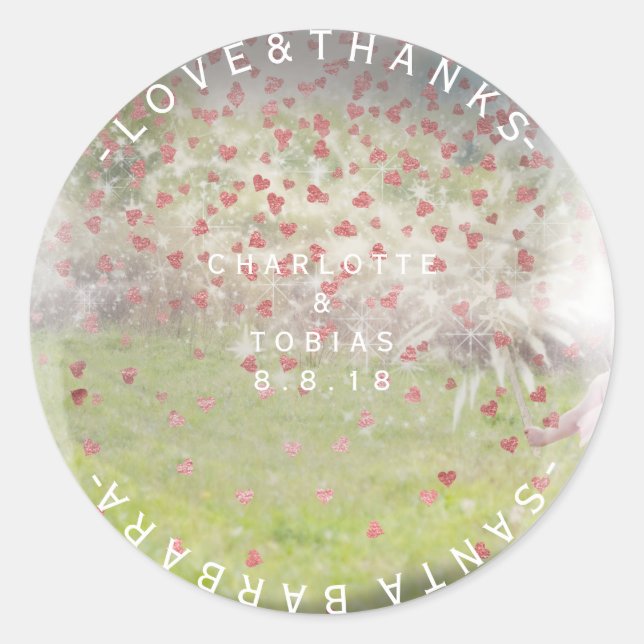 Adesivo Obrigados de Casamento Rosa Rosa Rosa, Rosa, Russo (Frente)