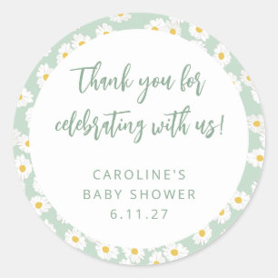 Adesivo Obrigados de Chás de fraldas Personalizados Florai