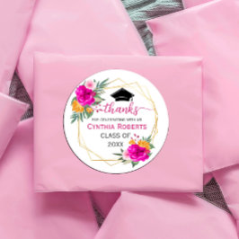 Adesivo Obrigados de Graduação de Primavera de Flor Selvag