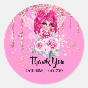 Adesivo Obrigados de rosas rosadas rosa-rosadas, fada-relu