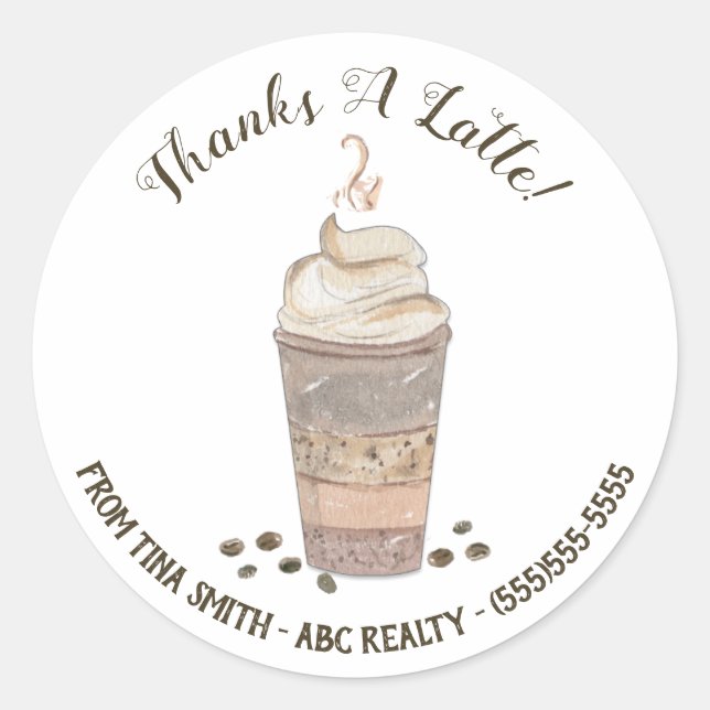 Adesivo Obrigados de um Pop de café latente por (Frente)