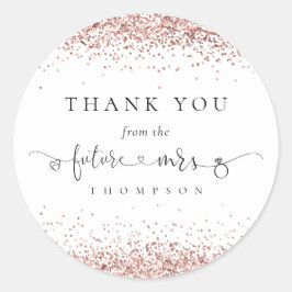 Adesivo Obrigados do Chá de panela Glitter Dourado da Sra.