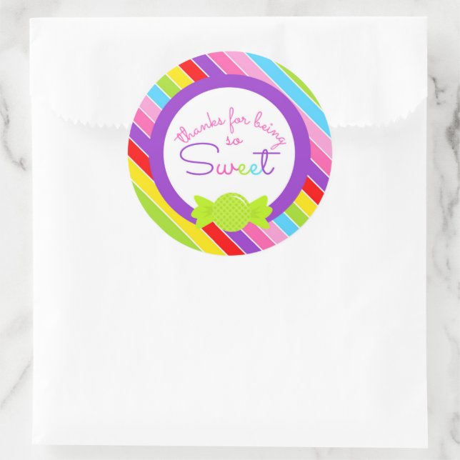 Adesivo Obrigados doces para ser tão doce Rainbow Stickers (Bolsa)