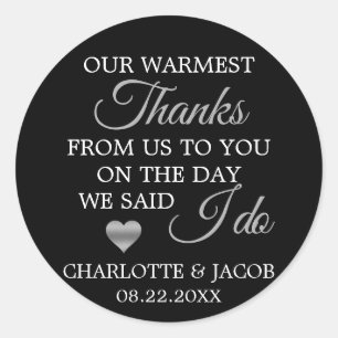 Adesivo Obrigados mais quentes do coração de Silver Weddin