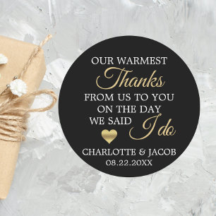 Adesivo Obrigados Mais Quentes do Coração Dourados   Obrig