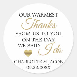 Adesivo Obrigados Mais Quentes do Coração Dourados | Obrig