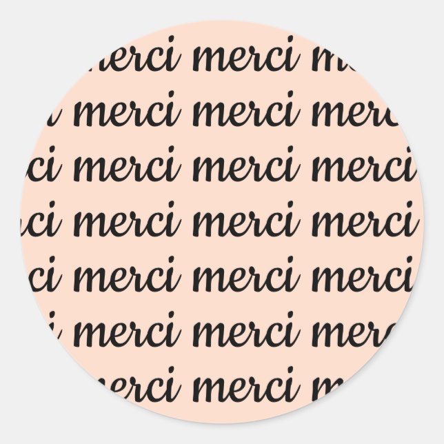 Adesivo Obrigados Merci franceses - Script preto retrorros (Frente)