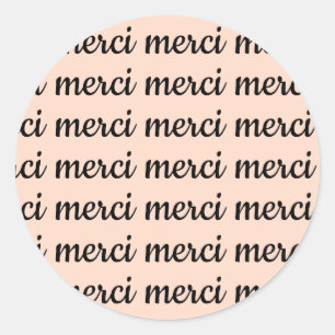 Adesivo Obrigados Merci franceses - Script preto retrorros