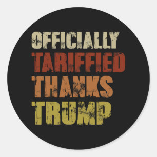 Adesivo Obrigados Oficialmente Tarifados Trump Retro 8647 