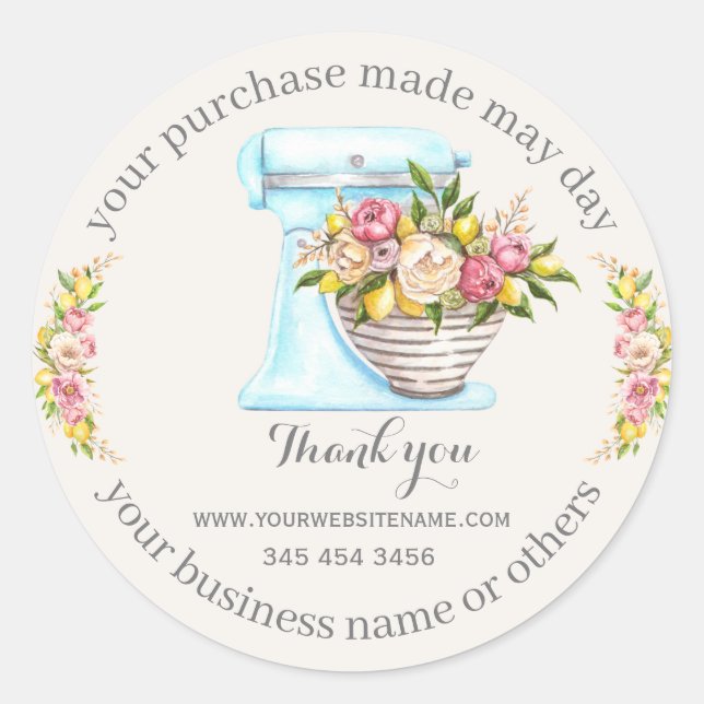 Adesivo Obrigados para a compra, pequenas empresas de pada (Frente)