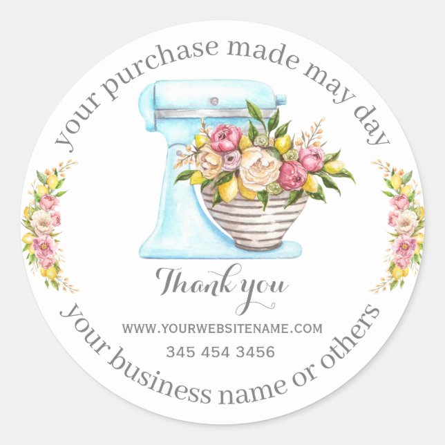 Adesivo Obrigados para a compra, pequenas empresas de pada (Frente)