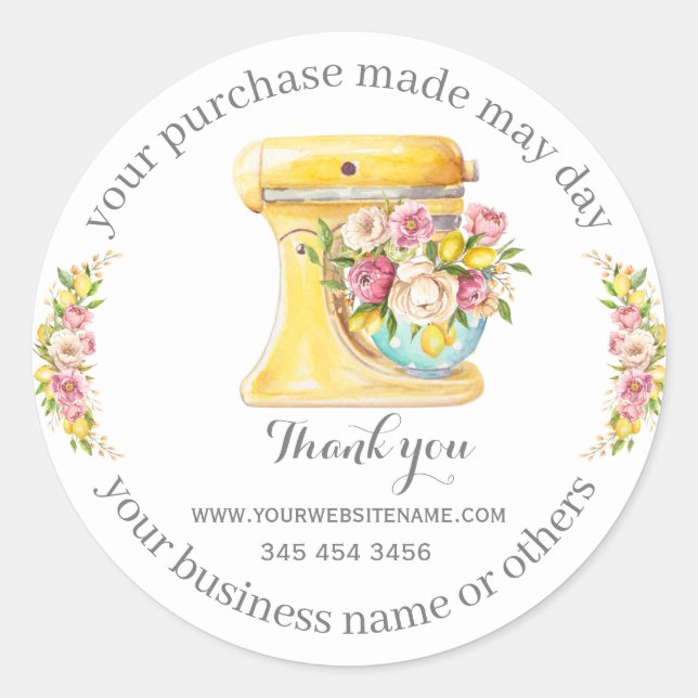 Adesivo Obrigados para a compra, pequenas empresas de pada (Frente)