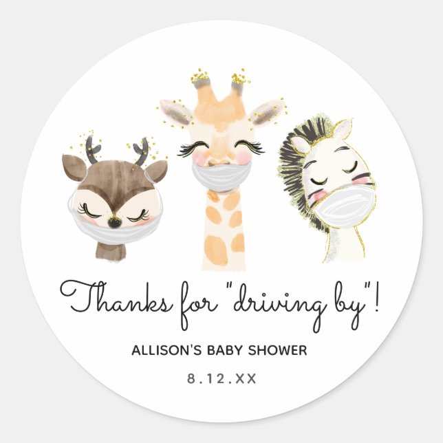 Adesivo Obrigados para a condução de animais em Máscaras - (Frente)