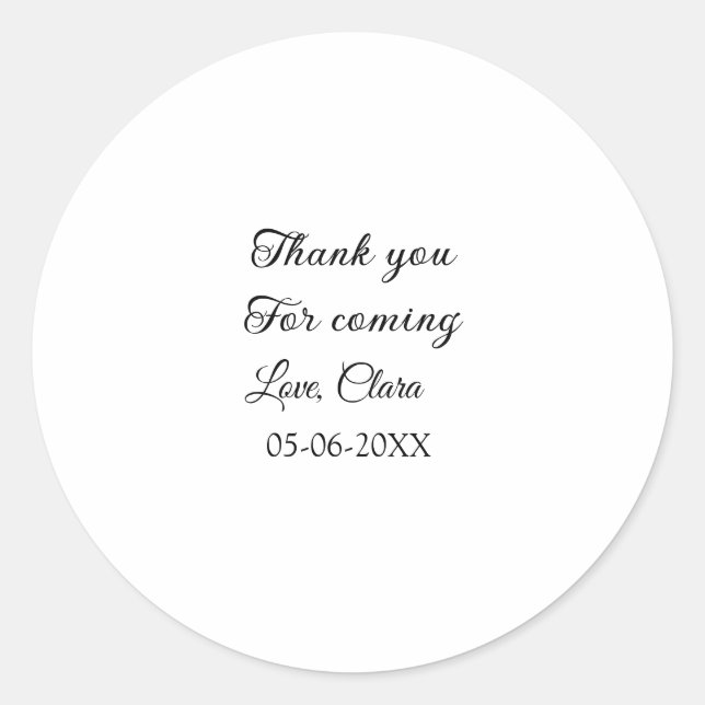 Adesivo obrigados para a mensagem de texto do nome de adiç (Frente)