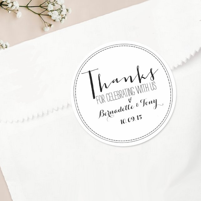 Adesivo Obrigados Para Celebrar Conosco! Casamento Obrigad (Criador carregado)