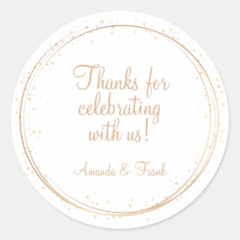 Adesivo Obrigados para celebrar conosco Dourado Sparkle We