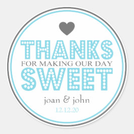 Adesivo Obrigados Para O Fazer Nosso Docinho Do Dia (Azul 