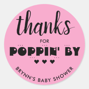 Adesivo Obrigados para Poppin' Por Chá de fraldas Pipoca 