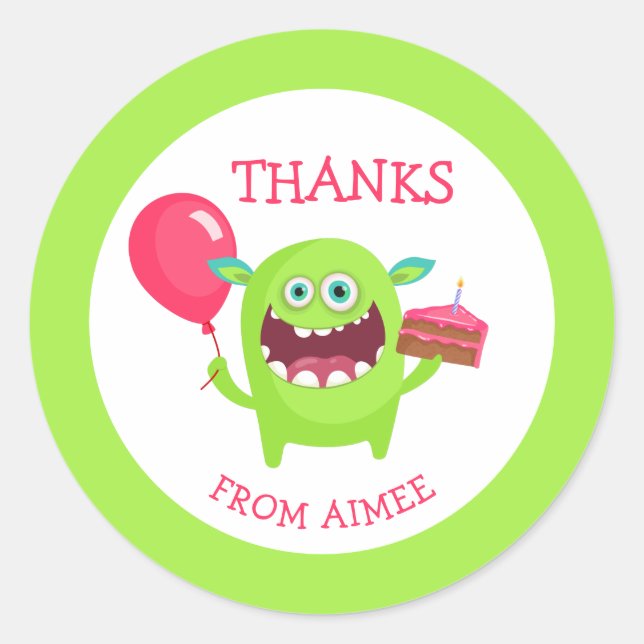 Adesivo Obrigados Pequeno Partido Monstro (Frente)