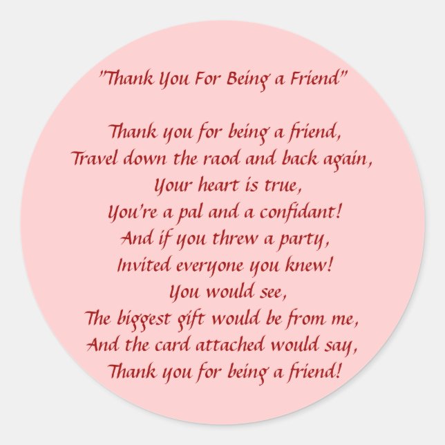 Adesivo Obrigados Por Ser Meu Amigo - Pinheiros (Frente)