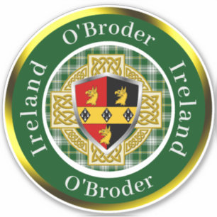 Adesivo O'Broder Irish Shield & Celtic Cross Personalizado