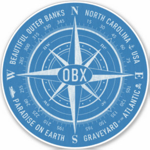 Adesivo OBX Compass Exterior Banks Vintage White Blue