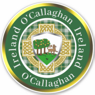 Adesivo O'Callaghan Irish Shield/Celtic Cross Personalizad