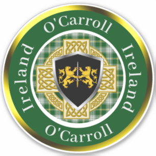 Adesivo O'Carroll Irish Shield/Celtic Cross Personalizado