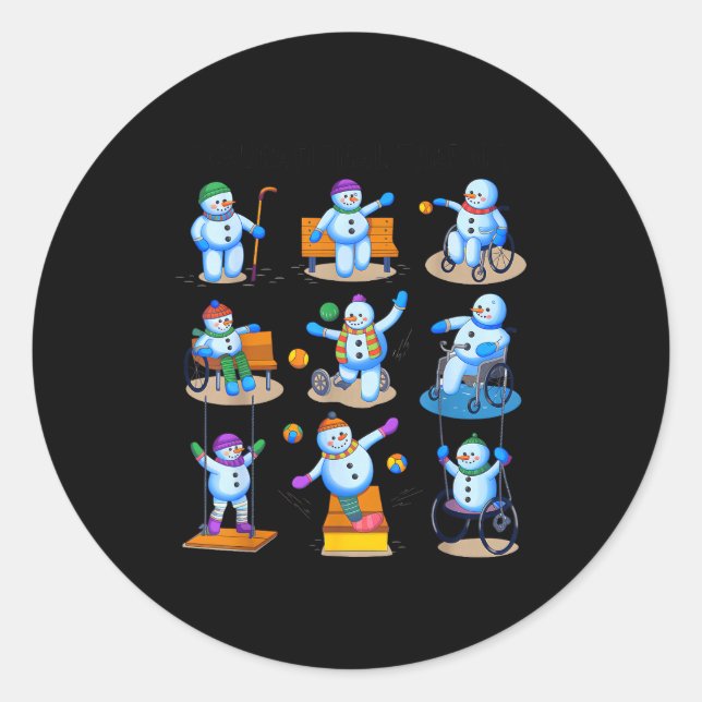 Adesivo Occupational Therapy Ot Christmas Funny Snowman Xm (Frente)