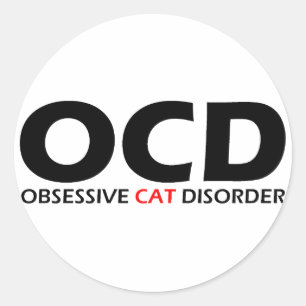 Adesivo OCD - Desordem obsessiva do gato