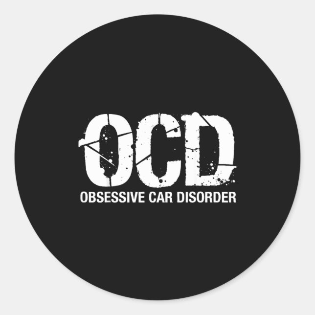 Adesivo Ocd Obsessive Car Disorder Funny Lover Garage Guy  (Frente)