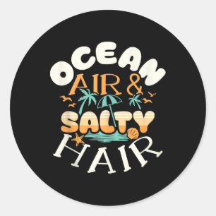 Adesivo Ocean Air Amp Salty Hair Beach Summer Vacations Fu