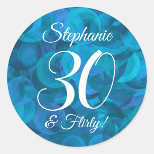 Adesivo Ocean Blue 30 e Flirty Birthday Favor