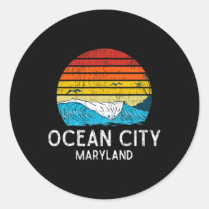 Adesivo Ocean City Maryland Md Vintage Beach Ocean Family