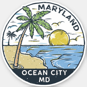Adesivo Ocean City Maryland Vintage