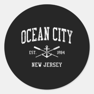 Adesivo Ocean City Nj Atravessou Oars Anchor