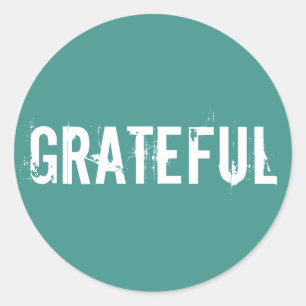 Adesivo Ocean green com um texto branco agradecido