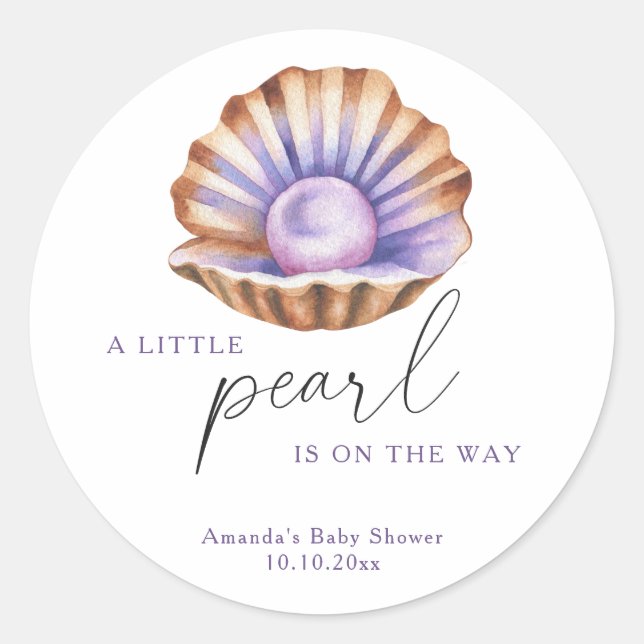 Adesivo Ocean Little Pearl Under The Sea Baby Shower (Frente)