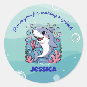 Adesivo Ocean Vibes Cute kawaii Boba Shark Baby