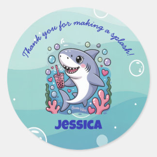 Adesivo Ocean Vibes Cute kawaii Boba Shark Baby