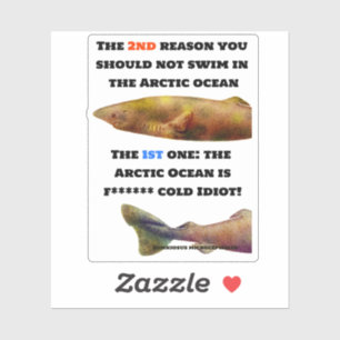 Adesivo Oceano Ártico Perigoso - Tubarão-Gronelândia