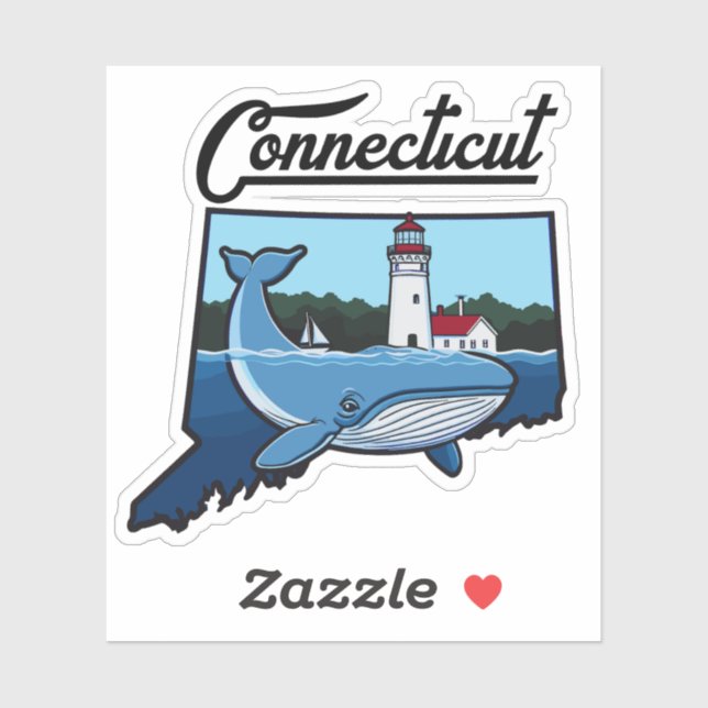 Adesivo Oceano de Connecticut (Folha)