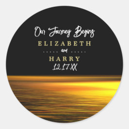 Adesivo Oceano ouro, Casamento Elegante de Praia