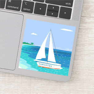 Adesivo Oceano Seaview tropical do veleiro do monograma
