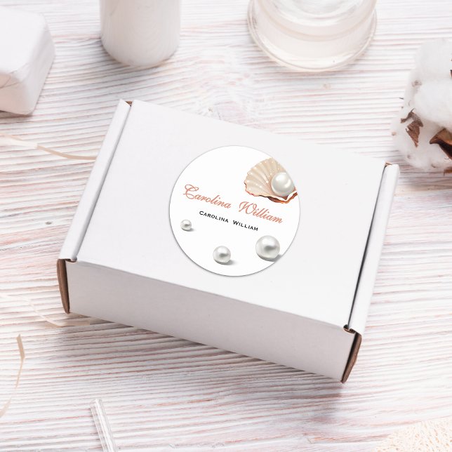 Adesivo Oceano uma pérola sob o chá de fraldas marinho (Criador carregado)