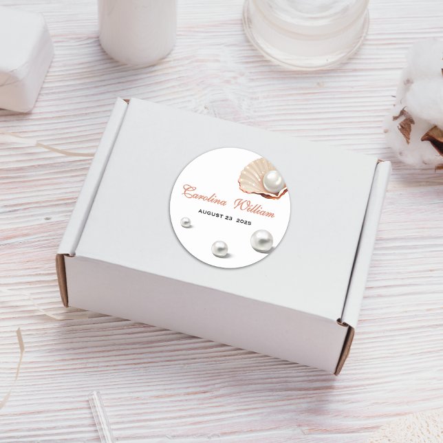 Adesivo Oceano uma pérola sob o chá de fraldas marinho (Criador carregado)