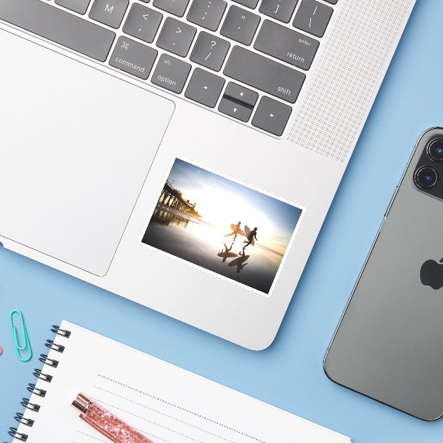 Adesivo Oceanside Beach (Notebook com iPhone)