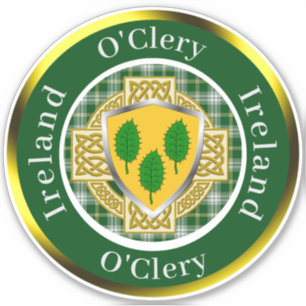 Adesivo O'Clery Irish Shield/Celtic Cross Personalizado