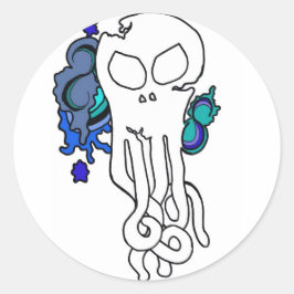 Adesivo Octo crânio azul